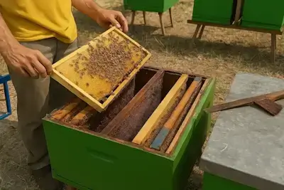 Sarang madu siap dipanen dan ditiris